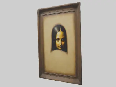 Mona Lisa painting Low-poly 3D model