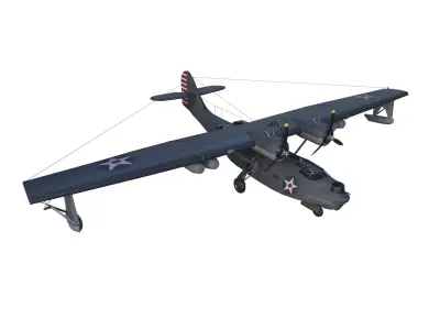 PBY-5 Catalina Low-poly 3D model