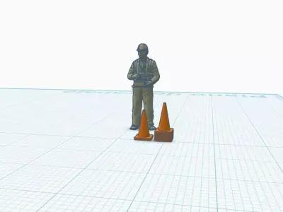 Traffic Cone Pack H0 1-87 Construction Site Diorama 3D print model