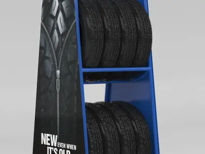 2 Wheler Tyre Stand  3D model