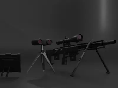 sniper rifle Free 3D model get