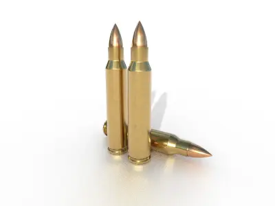 556 mm Nato Ammo Low-poly 3D model