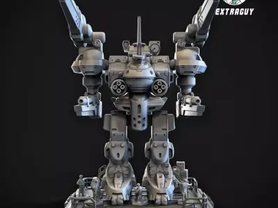 Broken Axe Mech 100mm 3D print model