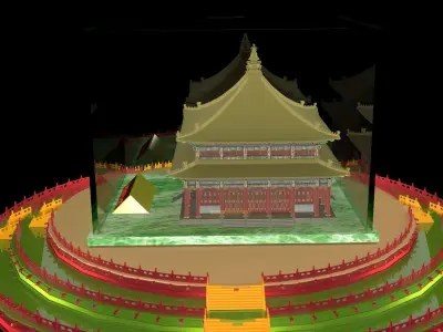 Chinese temple house  3D model