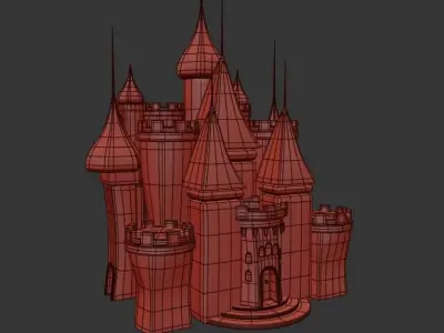 Castle Low-poly 3D model 9