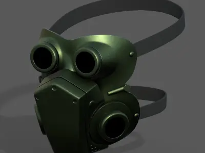 Mask helmet scifi military futuristic  Low-poly 3D model