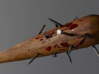 Low Poly PBR Baseball Bat Low-poly 3D model