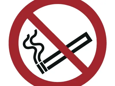 ISO7010 P002 Mandatory Sign No Smoking  with Standardized Colour 3D model