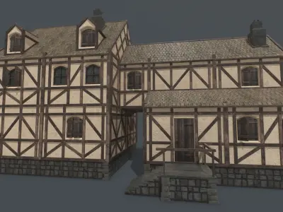 Medieval House 04 Low-poly 3D model