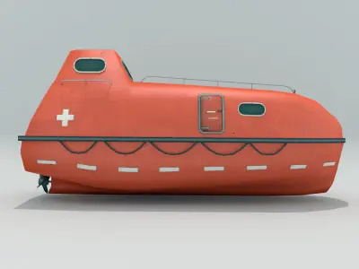 Enclosed Lifeboat Low-poly 3D model