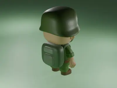 Soldier bob Free low-poly 3D model
