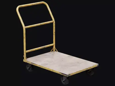 Low Poly PBR Platform Trolley Low-poly 3D model