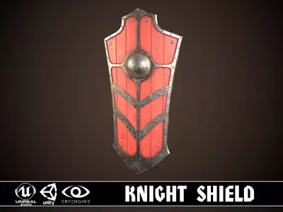 Knight Shield 03 Low-poly 3D model