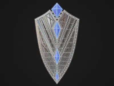 Fantasy shield 2 Low-poly 3D model