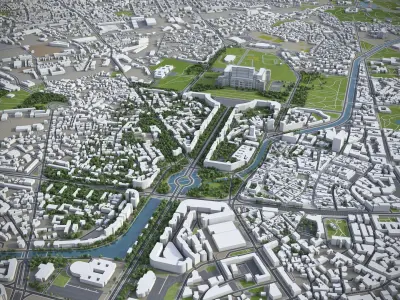 Bucharest - city and surroundings 3D model