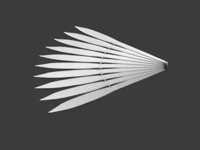 Tessen War Fan 3D Model Low-poly 3D model
