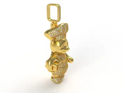 Chef Bear Diamond Hip Hop Pendant 3D print model