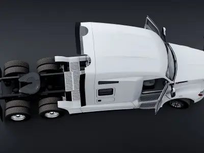 Kenworth T680 with detailed interior Low-poly 3D model