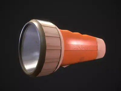 Old Flashlight - PBR Game Ready Low-poly 3D model Low-poly 3D model