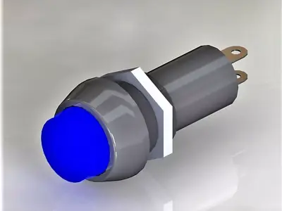 Signal bulb 10 blue  3D model