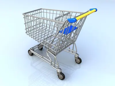 Shopping cart 3D model 3