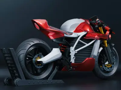 Red Racing Bike 3D model