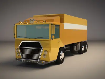 Low-Poly Cartoon Cargo Truck Low-poly 3D model