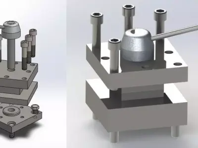 Square tool post Free 3D model