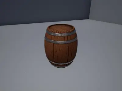 Low Poly Barrel wooden Low-poly 3D model