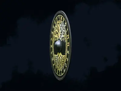 Viking shield 3 - Freshforged Low-poly 3D model