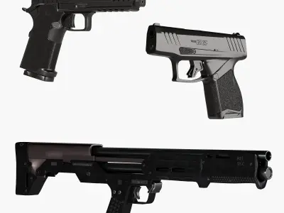 Store Show Case 6 Gun Store 3D model
