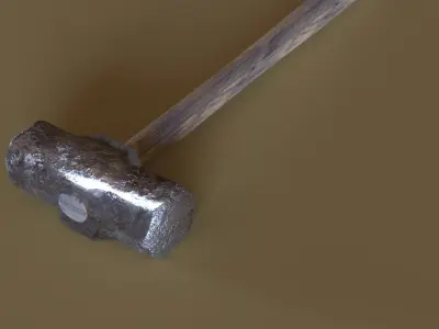 Sledgehammer low poly hammer from movie star wars Low-poly 3D model