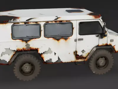 Burnt Arctic APC 3D Model Low-poly 3D model
