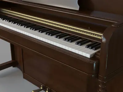 Old Vintage Upright Piano 3D model