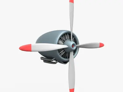 plane engine Low-poly 3D model by gameready2018