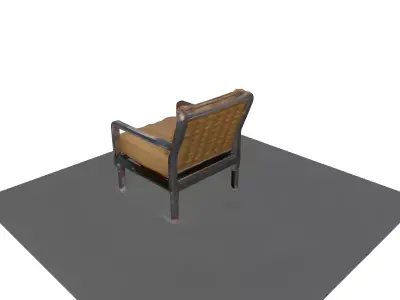 Industrial Armchair Fabric Cushions Low-poly 3D model