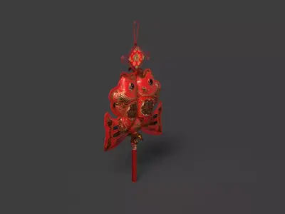 Chinese fish knot figure  Low-poly 3D model