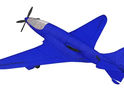 Bugatti Model 100P Low-poly 3D model