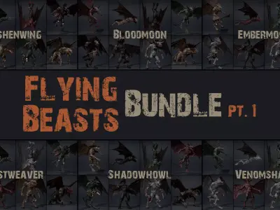 Flying Beasts Bundle Part 1 3D Model Pack
