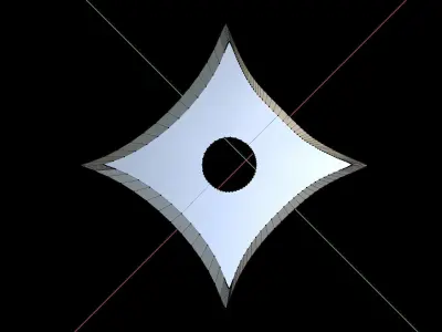 Shuriken letter j 3D print model