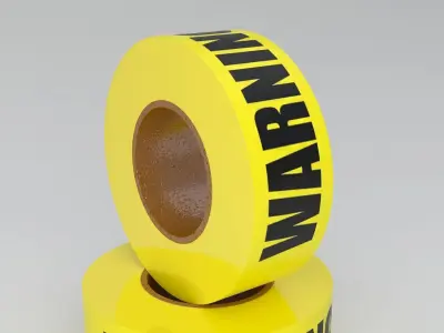 WARNING Tape Yellow 3D model