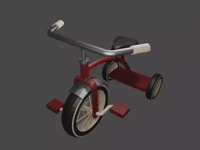 Old Tricycle 3D Model Low-poly 3D model
