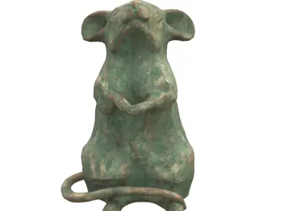 Rat oxydated statue Low-poly 3D model
