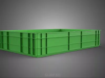 GREEN PLASTIC STORAGE TOOLBOX WORKSHOP TOOLS GARAGE SPARE PART 3D model