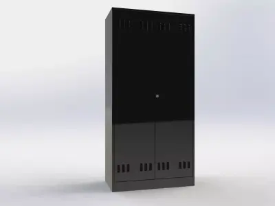 Industrial Sheet Metal Storage Cabinet 3D Model 3D model