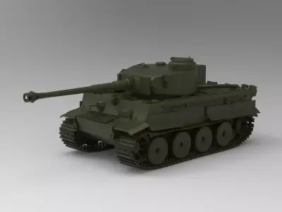 Tiger I Tank German Panzerkampfwagen 3D model