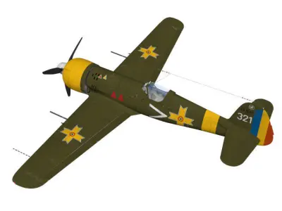 IAR81C wwii fighter plane 3D model
