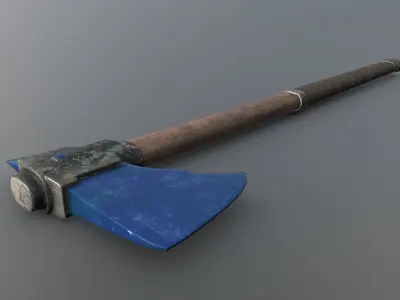 Axe - Sapphire Low-poly 3D model