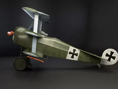 Fokker DR1 Low-poly 3D model