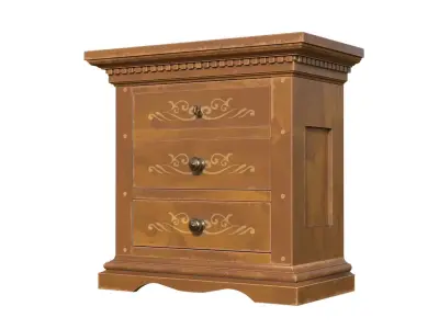 Luna bedside table Low-poly 3D model